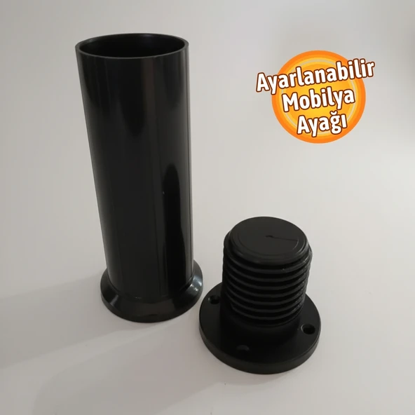 Ayarlanabilir 1 Adet 12 Cm Siyah Plastik Ayak Dolap Mobilya Tezgah Yükseltici Yükseltme Ayağ - Resim 6