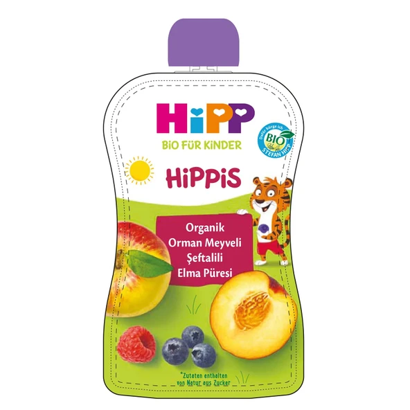 Hipp Organik Orman Meyveli Şeftalili Elma Püresi 100gr - Resim 2