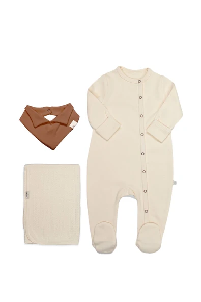 Bistyle Yenidoğan Tulum Battaniye Gentleman 13116 Ekru