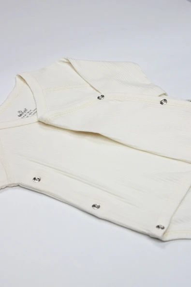 Bistyle Organic Modal Flying Balloons Kruvaze Uzun Kol Body BS17121 Ekru - Resim 2