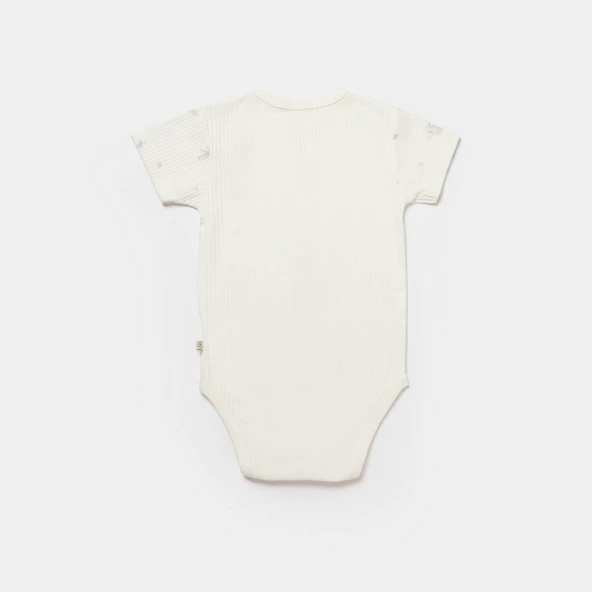 Bibaby Biorganic Koala Jungle Kısa Kol Bebek Body 56972 Gri - 2