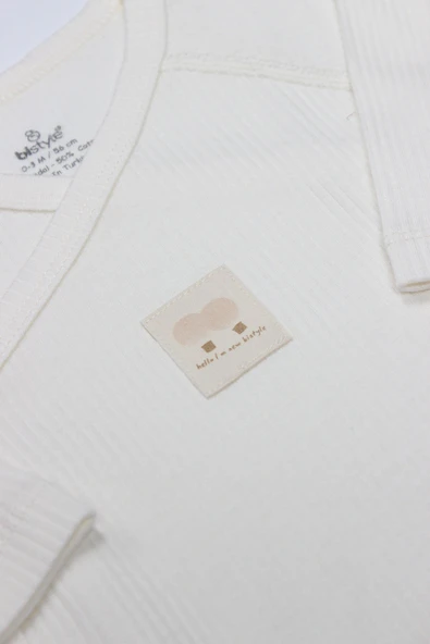 Bistyle Organic Modal Flying Balloons Kruvaze Uzun Kol Body BS17121 Ekru - Resim 3