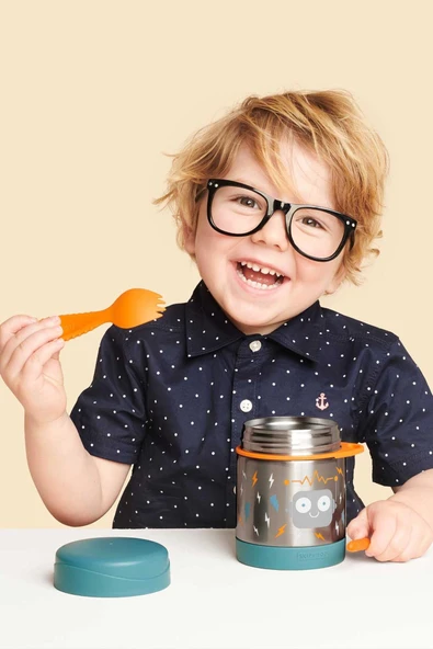 Skip Hop Zoo Paslanmaz Çelik Termos 325ml Robot - Resim 3