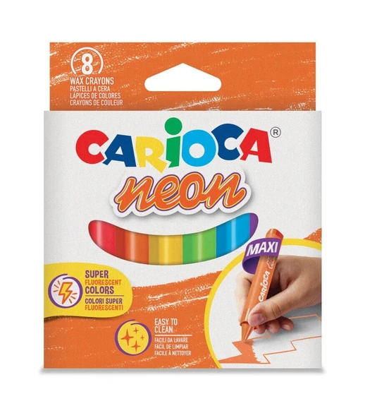 Carioca Pastel Boya Kalemi Fosforlu 8li ürün görseli 1