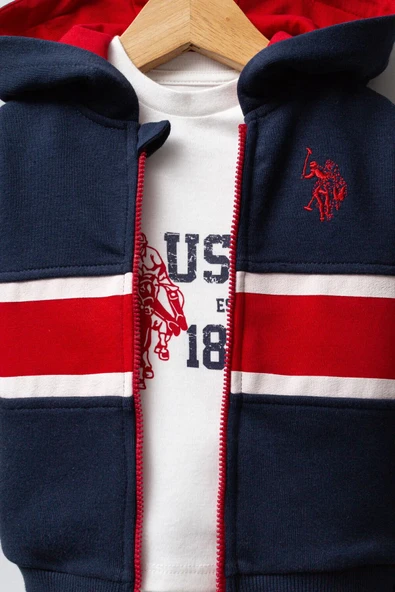 U.S. Polo Assn 3'lü Takım USB2553 Lacivert-Kırmızı - Resim 3