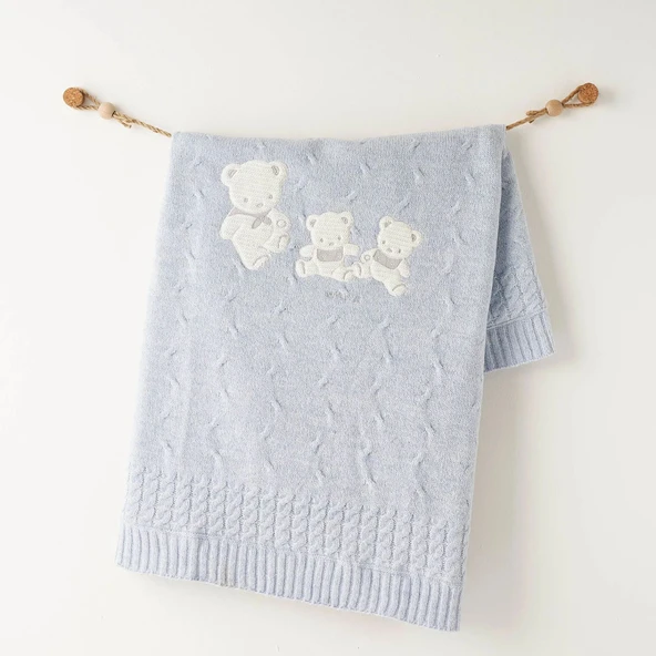 Andywawa AC26341 Triko Battaniye 85x100 Blue Melange