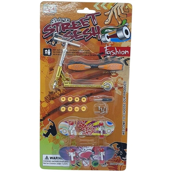 Parmak Kaykay - Skate Board - Paten ve Scooter Oyun Seti - 012-13 - Turuncu - 2