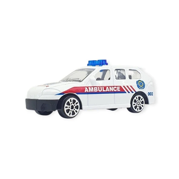 3'lü İş Makinaları Road Seti - Die Cast - DS044 - Ambulans - 3