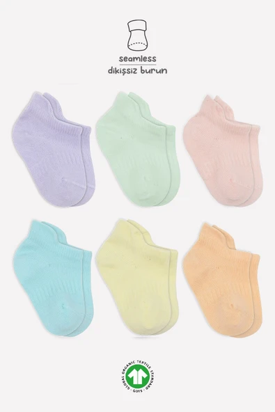 Bistyle Mix Penye Sneakers Çorap 6'Lı BS20101M Lila ürün görseli