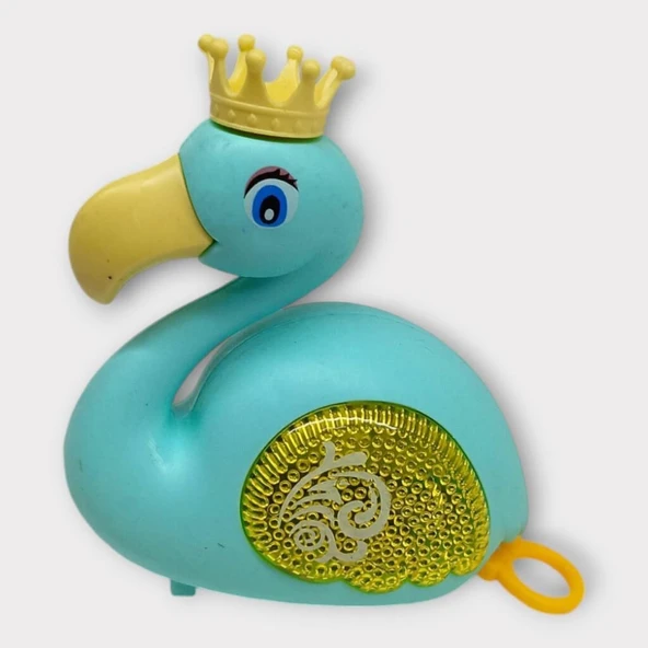 Kurmalı Işıklı Sevimli Flamingo - Yeşil - 2