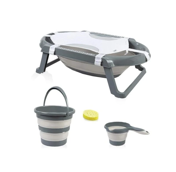 BabyJem Katlanır Banyo 5'Li Küvet Seti 596 Antrasit