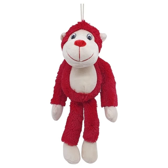 Peluş Maymun 40 cm - Yumuşak Peluş - G5501 - Kırmızı - 2