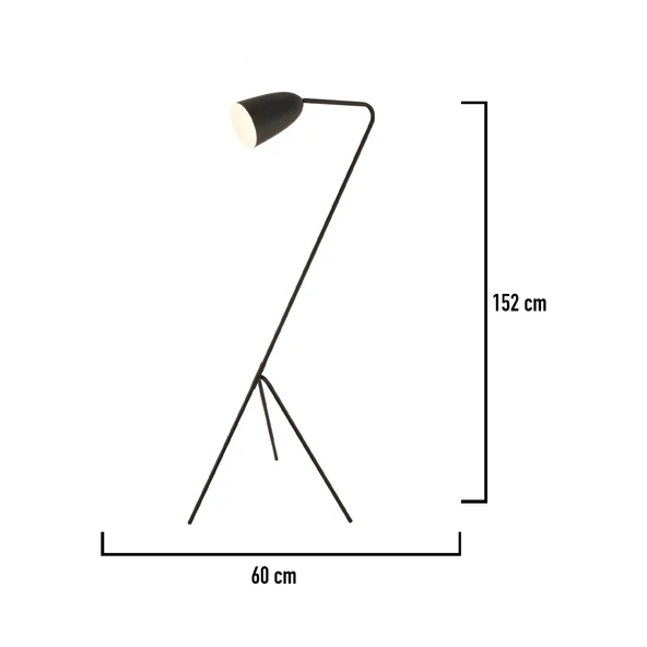 Apliqa Yaman Siyah Retro Başlıklı Modern Dekoratif Köşe Lambader - Resim 4