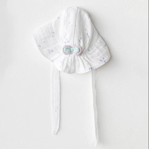 Andywawa AC25580 Magical Butterfly Müslin Bebek Şapka White ürün görseli 1