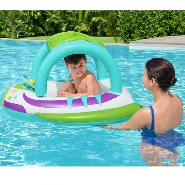 Bestway Gölgelikli Direksiyonlu Kornalı Bot 107x102 Cm - 34149 - 4