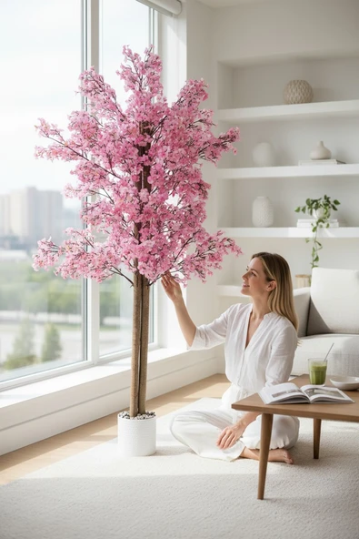Yapay Ağaç 150 Cm Yoğun Yapraklı Yapay Sakura Japon Bahardalı Ağacı - Resim 10