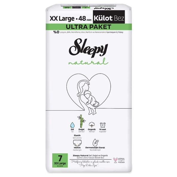 Sleepy Natural Külot Bez 2'Li Ultra Paket 7 Beden 48 Adet