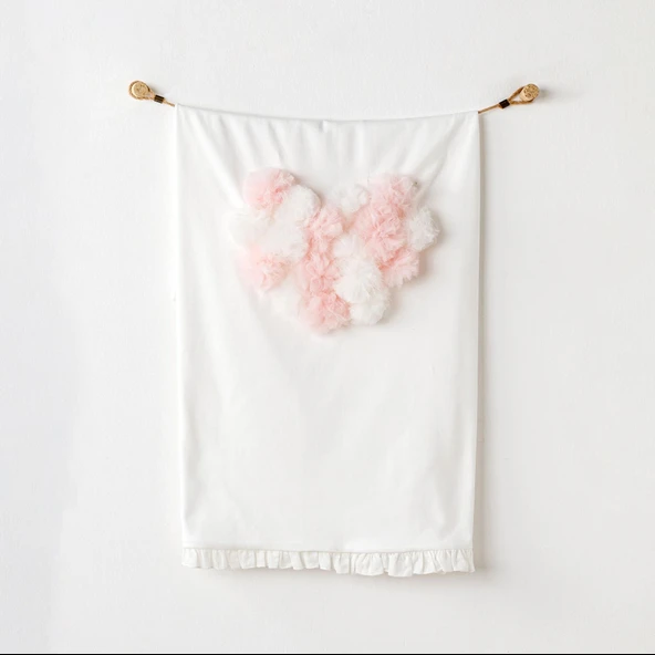 Andywawa AC24502 Petit Love 90x85 Bebek Battaniye Ekru