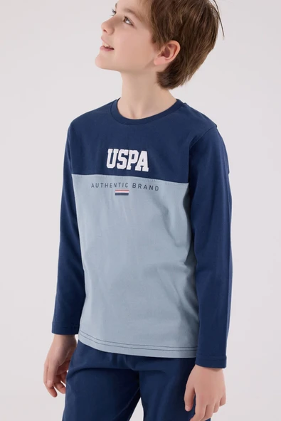 U.S. Polo Assn Uzun Kol Pijama Takım US2220-4 Koyu İndigo - Resim 3
