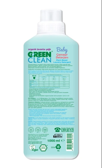 Green Clean Baby Bitkisel Çamaşır Deterjanı 1000ml - 2