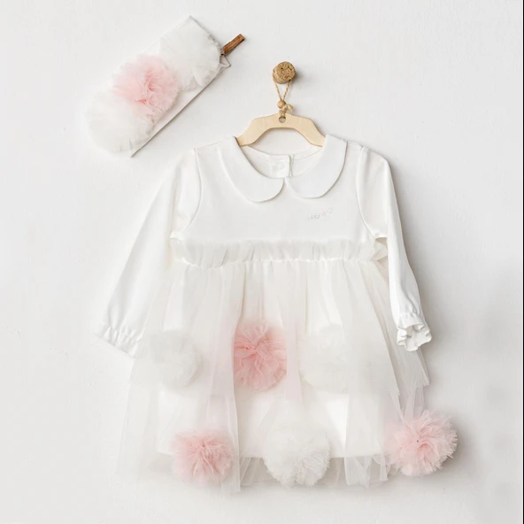 Andywawa AC24500 Dress Band Petit Love Elbise Takım Ekru