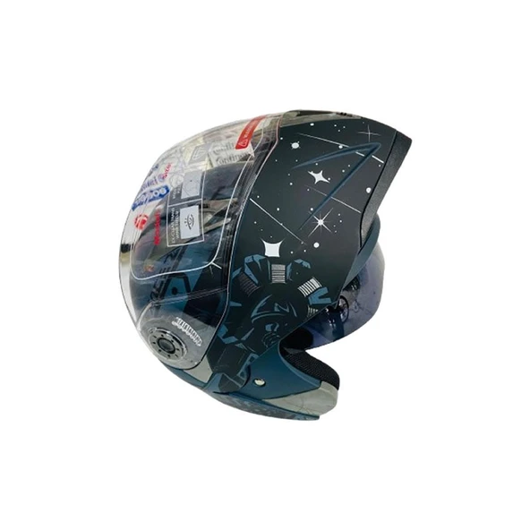 JK20 Çene Açılır Güneş Vizörlü Motosiklet Kaskı XL Beden Baş Çevresi: 61-62CM - Resim 2