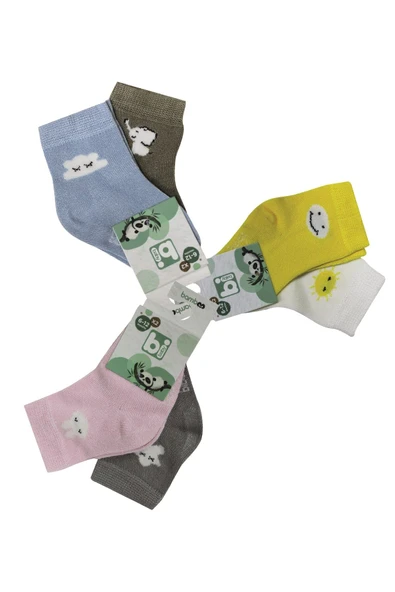 Bibaby Desenli Bamboo 2Li Çorap 68384 Pembe Gri - 2