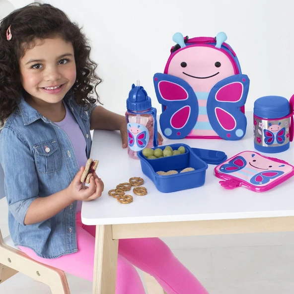 Skip Hop Zoo Paslanmaz Çelik Termos 325ml Kelebek - Resim 3