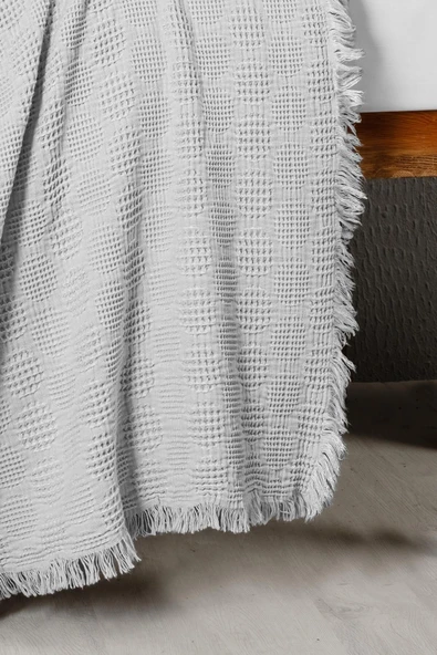 Kanz Bebek Waffle Müslin Nakışlı Pike Knz-021 Bubble Gri - 3