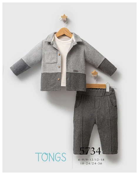 Tongs Baby Customary 3'lü Takım 5734 Gri