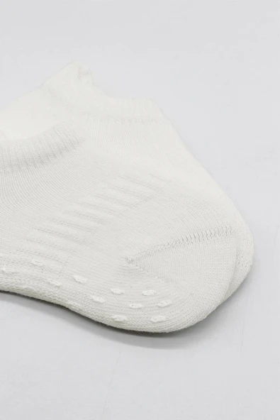 Bistyle 2'Li Sneakers Kaymaz Basic Penye Çorap BS20103 Ekru Ekru - 3