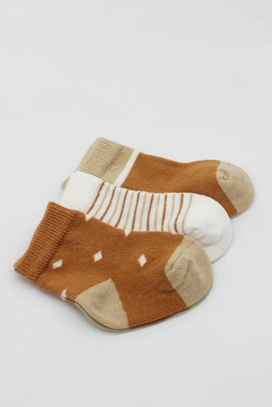 Bistyle 3'Lü Penye Erkek Soket Çorap BS10111 Hardal - 4