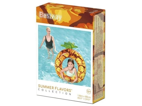 Renkli Ananas Desenli Deniz Simit Bestway - 36121 -Ananas - 3