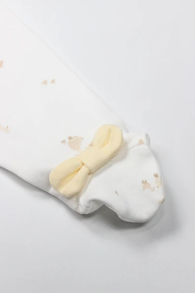 Bistyle Patikli Alt Welcome Baby Duck 16107 Sarı-Ekru - 3