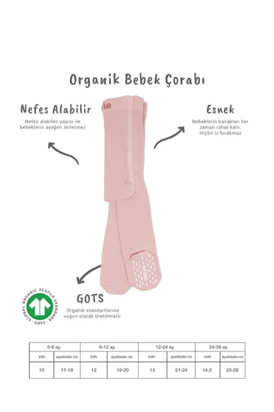 Bistyle Penye Kaymaz Külotlu Çorap 50109 Pembe - 2