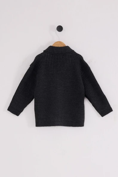 U.S. Polo Assn Bebek Hırka USB2608 Antrasit Melanj - 3