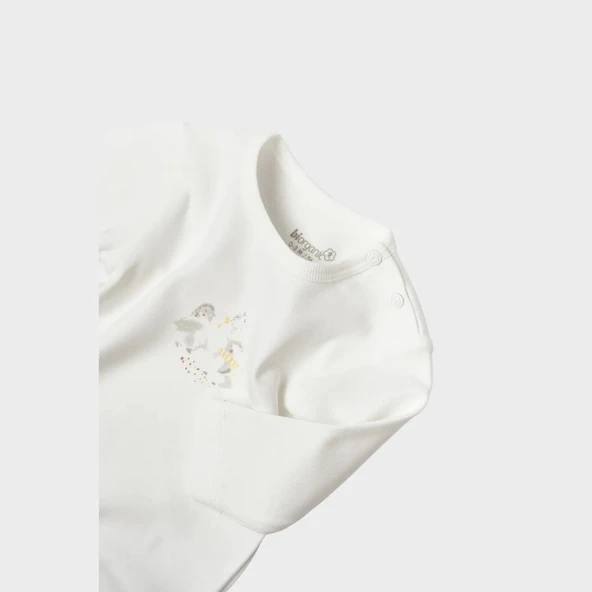 Bibaby Biorganic Penguin Club Bebek Body 56003 Ekru Gri - 3