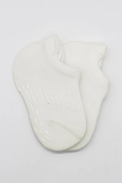 Bistyle 2'Li Sneakers Kaymaz Basic Penye Çorap BS20103 Ekru Ekru - 4