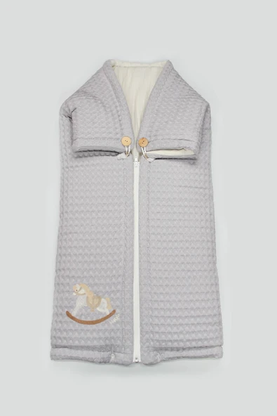 Bistyle Fermuarlı Natural Life Pike Battaniye Boy 70114 Gri - 2