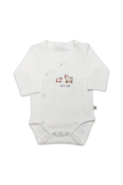 Bistyle Curly Lamb Uzun Kol Kravuze Body 17111 Bej Mavi Ekru