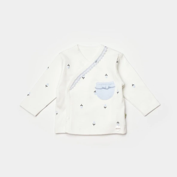 Bibaby Biorganic Love Floral 3 Parça Zıbın Seti 73346 Ekru Lila - 4