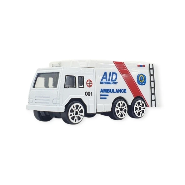 3'lü İş Makinaları Road Seti - Die Cast - DS044 - Ambulans - 2