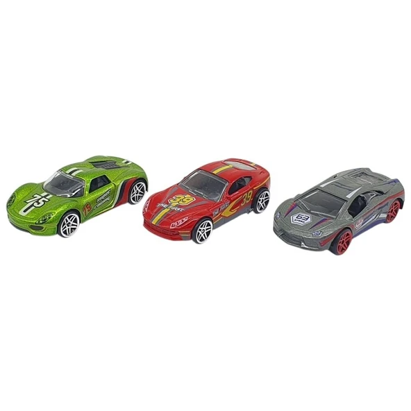 3'lü Araba Yarış Seti - Die Cast - DS045