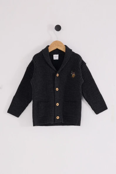 U.S. Polo Assn Bebek Hırka USB2608 Antrasit Melanj