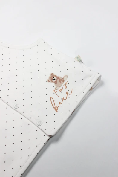 Bistyle I Am So Bear Çift Taraflı Bebe Yelek 18103 Bej Ekru - 3