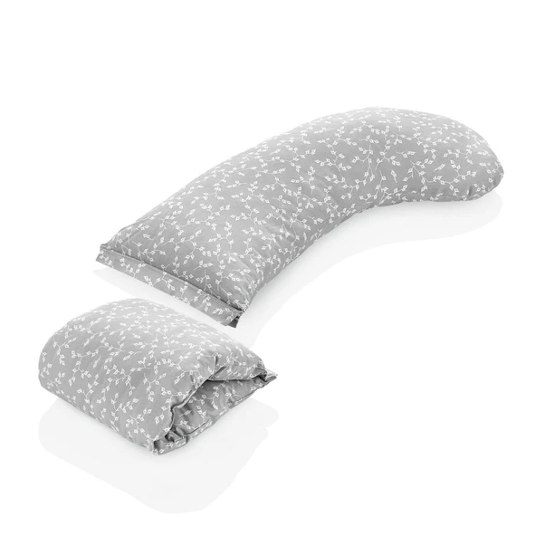 BabyJem Çok Fonk.Baş Destekli Emzirme Minderi 737 Gri Çiçek - 2