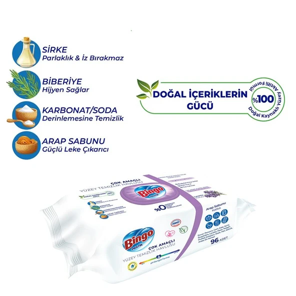 Bingo Yüzey Temizlik Havlusu 96 Adet Arap Sabunlu - 2