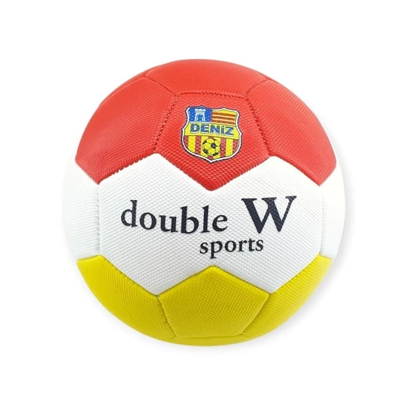 Futbol Topu Dikişli 420 gr No:5 - FB-660-SARI-KIRMIZI