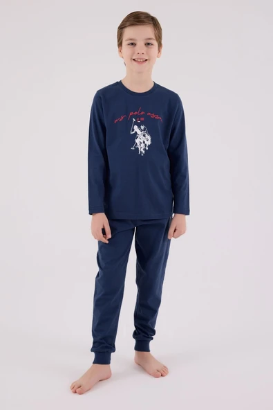 U.S. Polo Assn Uzun Kol Pijama Takım US2233-4 Koyu İndigo - 3