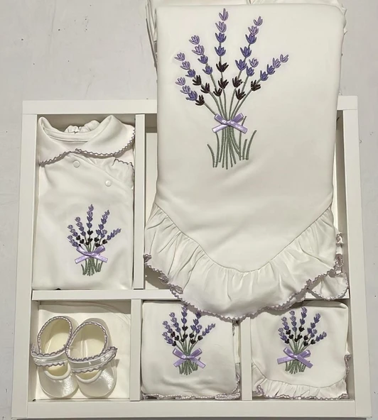 Eda Baby Lavanta Desenli 10'lu Set Hastane Çıkışı EDA.BYZ.5457 - 2